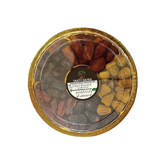 Customized Premium Saudi Dates – Round Gift Box | Luxury Date Gifts Online Pakistan